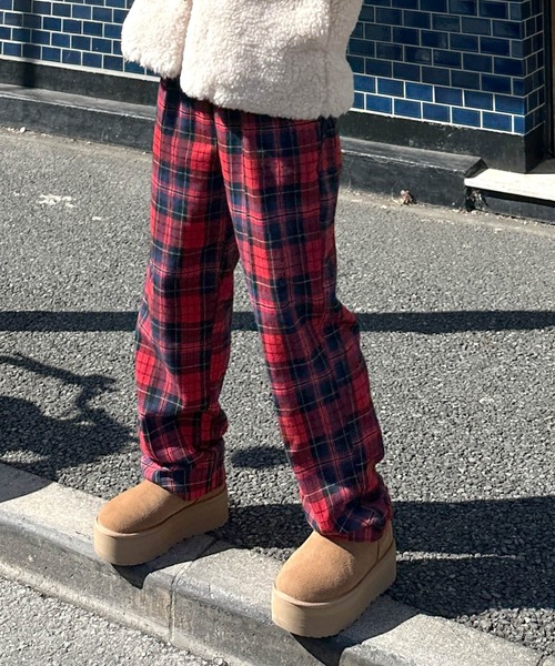 Alley by w closet（アリーバイダブルクローゼット）の「【Alley】テーパードチェックパンツ（スラックス・レディース・ピンク/レッド/ブラウン・FREE）」の17枚目の写真