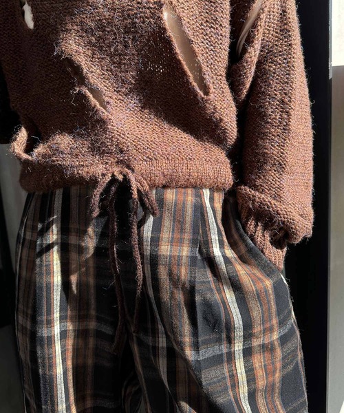 Alley by w closet（アリーバイダブルクローゼット）の「【Alley】テーパードチェックパンツ（スラックス・レディース・ピンク/レッド/ブラウン・FREE）」の20枚目の写真