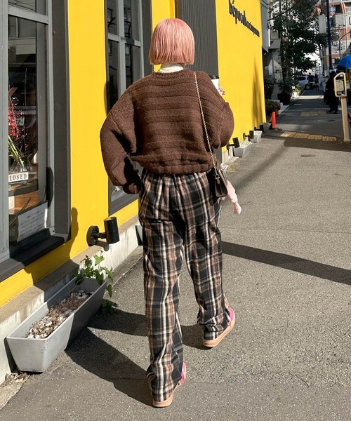 Alley by w closet（アリーバイダブルクローゼット）の「【Alley】テーパードチェックパンツ（スラックス・レディース・ピンク/レッド/ブラウン・FREE）」の22枚目の写真