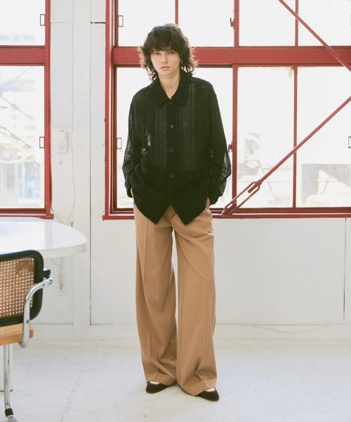 soerte(ソエルテ)の「Loose lace sheer shirt/ルーズレースシアーシャツ(シャツ/ブラウス・メンズ・アイボリー/ブラック・1/3/2)」の15枚目の写真