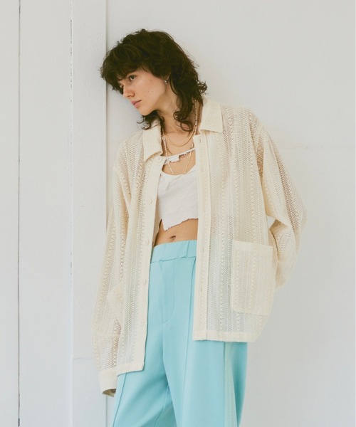 soerte(ソエルテ)の「Loose lace sheer shirt/ルーズレースシアーシャツ(シャツ/ブラウス・メンズ・アイボリー/ブラック・1/3/2)」の13枚目の写真