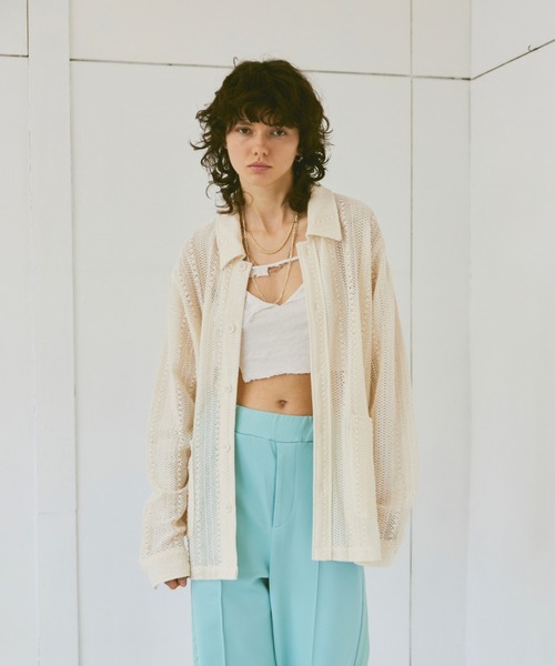 soerte(ソエルテ)の「Loose lace sheer shirt/ルーズレースシアーシャツ(シャツ/ブラウス・メンズ・アイボリー/ブラック・1/3/2)」の9枚目の写真