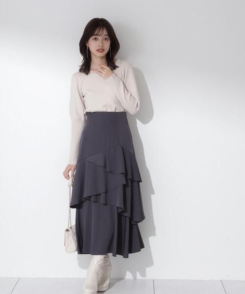 PROPORTION BODY DRESSING（プロポーションボディドレッシング）の「パフスリーブパールネックニット / 1214170102（ニット/セーター・レディース・ホワイト系その他/イエロー/ベージュ・FREE）」の11枚目の写真