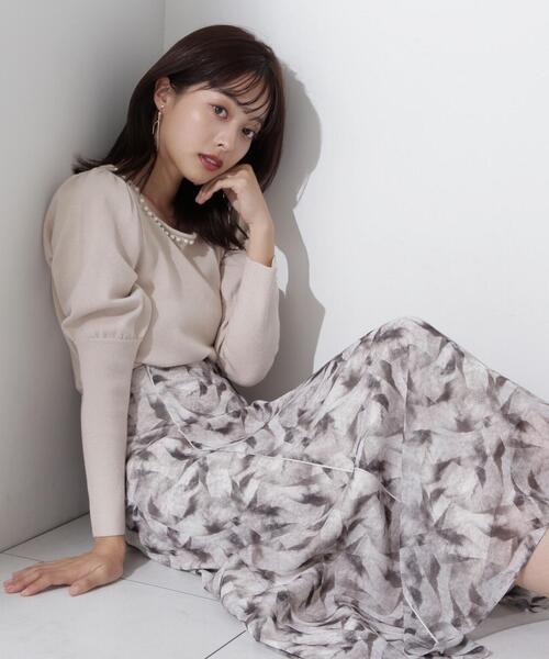 PROPORTION BODY DRESSING（プロポーションボディドレッシング）の「パフスリーブパールネックニット / 1214170102（ニット/セーター・レディース・ホワイト系その他/イエロー/ベージュ・FREE）」の5枚目の写真