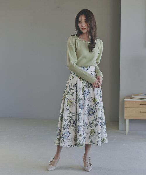 PROPORTION BODY DRESSING（プロポーションボディドレッシング）の「パフスリーブパールネックニット / 1214170102（ニット/セーター・レディース・ホワイト系その他/イエロー/ベージュ・FREE）」の6枚目の写真