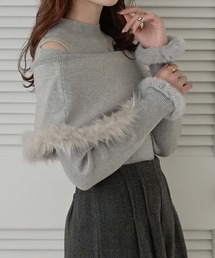Ambre Neige（アンブルネージュ）の「2wayフェイクファーケープニット／【WEB/EC限定商品】（ニット/セーター）」