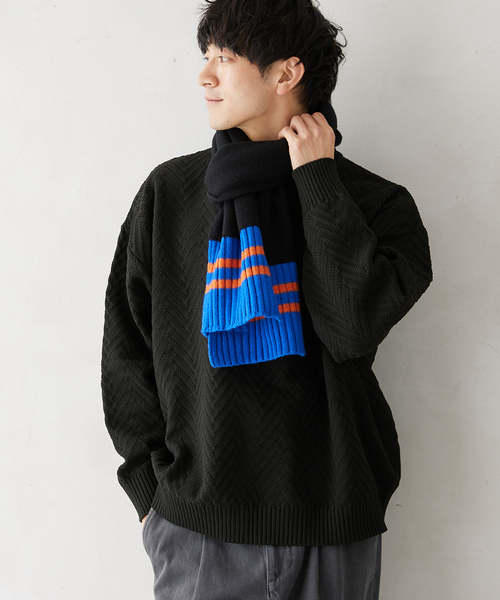 ROBERT MACKIE（ロバートマッキー）の「【ROBERT MACKIE / ロバートマッキー】 tube muffler w/rib（マフラー・メンズ・ベージュ/ブラック/グリーン・FREE）」の6枚目の写真