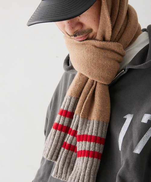 ROBERT MACKIE（ロバートマッキー）の「【ROBERT MACKIE / ロバートマッキー】 tube muffler w/rib（マフラー・メンズ・ベージュ/ブラック/グリーン・FREE）」の15枚目の写真