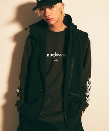 mcg3409- Scrap logo hood vest フードベスト