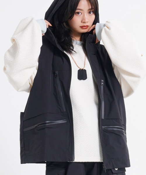 EFFECTEN（エフェクテン）の「mcg3409- Scrap logo hood vest フードベスト（ベスト・メンズ・ブラック・M/L）」の6枚目の写真
