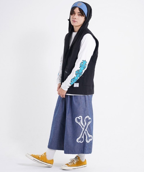 EFFECTEN（エフェクテン）の「mcg3409- Scrap logo hood vest フードベスト（ベスト・メンズ・ブラック・M/L）」の11枚目の写真