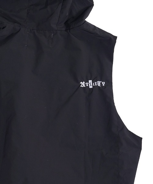 EFFECTEN（エフェクテン）の「mcg3409- Scrap logo hood vest フードベスト（ベスト・メンズ・ブラック・M/L）」の17枚目の写真