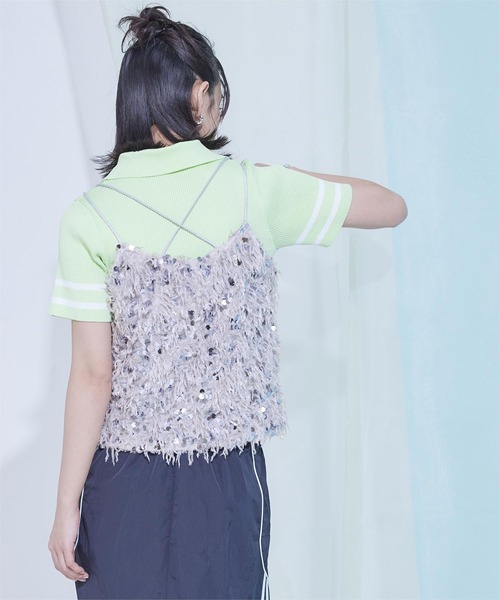 miette(ミエット)の「フェザースパンコールキャミソール(キャミソール・レディース・ホワイト/ライトグレー/ブラック・FREE)」の11枚目の写真