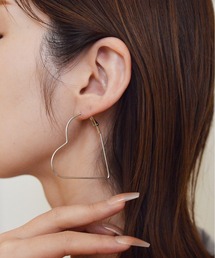 ニッケルフリー ビッグハートフープピアス