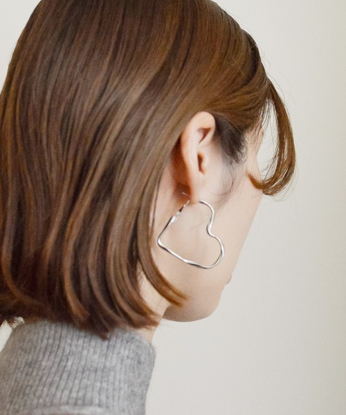 セール】ニッケルフリー ビッグハートフープピアス（ピアス（両