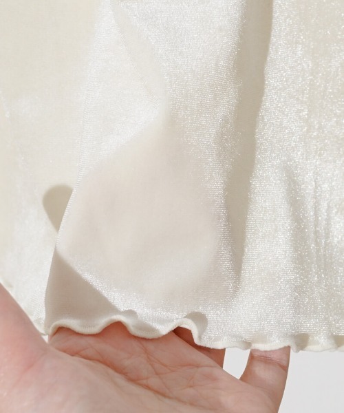 flower(フラワー)の「グロッシーベロアトップ(Tシャツ/カットソー・レディース・アイボリー/ブラウン・FREE)」の11枚目の写真