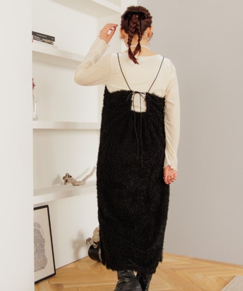 flower(フラワー)の「グロッシーベロアトップ(Tシャツ/カットソー・レディース・アイボリー/ブラウン・FREE)」の18枚目の写真