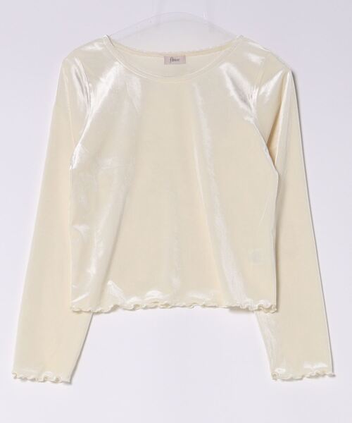 flower(フラワー)の「グロッシーベロアトップ(Tシャツ/カットソー・レディース・アイボリー/ブラウン・FREE)」の12枚目の写真