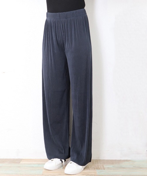 Miniministore(ミニミニストア)の「プリーツパンツ セルフカットワイドパンツ(スラックス・レディース・ブラック/モカ/ベージュ/ネイビー/アイボリー/ダークブルー/ピンク・M/L)」の19枚目の写真