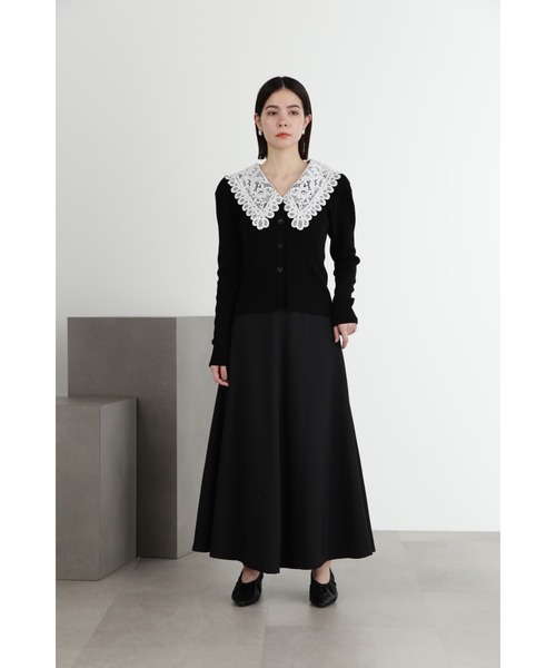 JILL STUART（ジルスチュアート）の「◆レースカラーニットカーディガン（カーディガン/ボレロ・レディース・ホワイト/ブラック/ブルー/グレー・FREE）」の8枚目の写真