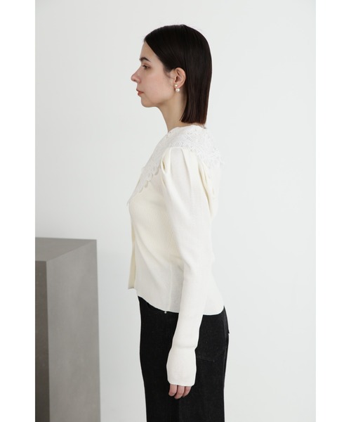 JILL STUART（ジルスチュアート）の「◆レースカラーニットカーディガン（カーディガン/ボレロ・レディース・ホワイト/ブラック/ブルー/グレー・FREE）」の15枚目の写真