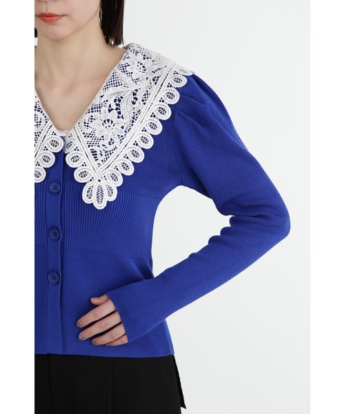 JILL STUART（ジルスチュアート）の「◆レースカラーニットカーディガン（カーディガン/ボレロ・レディース・ホワイト/ブラック/ブルー/グレー・FREE）」の17枚目の写真