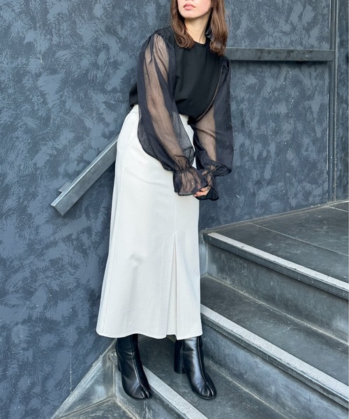 feepur（フェピュール）の「袖シアーボリュームブラウス（シャツ/ブラウス・レディース・アイボリー/ブラック・MEDIUM）」の20枚目の写真