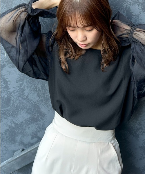 feepur（フェピュール）の「袖シアーボリュームブラウス（シャツ/ブラウス・レディース・アイボリー/ブラック・MEDIUM）」の17枚目の写真