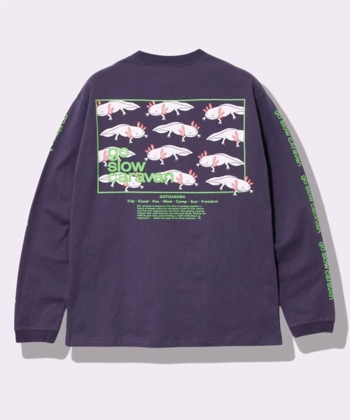 go slow caravan（ゴースローキャラバン）の「USA/C スクエアLOGO バックプリント ロングスリーブTEE（Tシャツ/カットソー・メンズ・ホワイト/ミント/ブラック/バイオレット・MEDIUM/LARGE/X-LARGE）」の4枚目の写真