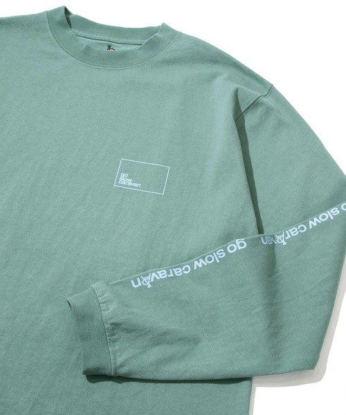 go slow caravan（ゴースローキャラバン）の「USA/C スクエアLOGO バックプリント ロングスリーブTEE（Tシャツ/カットソー・メンズ・ホワイト/ミント/ブラック/バイオレット・MEDIUM/LARGE/X-LARGE）」の9枚目の写真