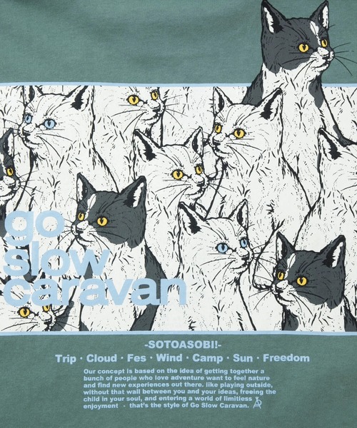 go slow caravan（ゴースローキャラバン）の「USA/C スクエアLOGO バックプリント ロングスリーブTEE（Tシャツ/カットソー・メンズ・ホワイト/ミント/ブラック/バイオレット・MEDIUM/LARGE/X-LARGE）」の5枚目の写真