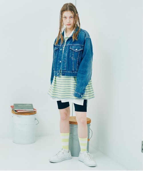 RNA（アールエヌエー）の「M2195 ボーダーコンビポロロンT（Tシャツ/カットソー・レディース・イエロー/グレイッシュブルー/ブラック/ピンク・MEDIUM）」の20枚目の写真