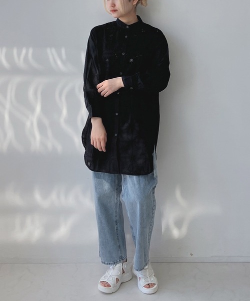 AS KNOW AS plus（アズノゥアズプラス）の「◎刺繍レース切替えチュニック（チュニック・レディース・オフホワイト/ブラック/グリーン系・FREE）」の20枚目の写真