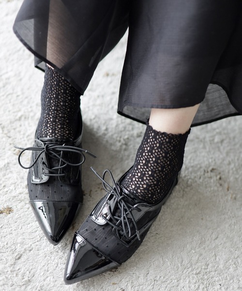 SESTO（セスト）の「gu24ss/ラッセルレースソックス（ソックス/靴下・レディース・アイボリー/ブラック/グレー・ONE SIZE）」の2枚目の写真