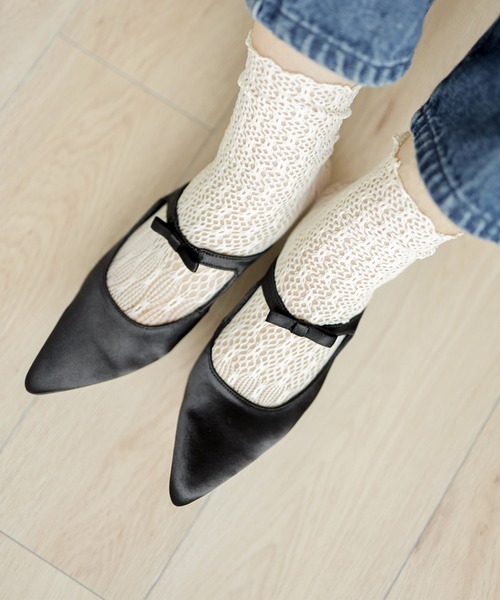 SESTO（セスト）の「gu24ss/ラッセルレースソックス（ソックス/靴下・レディース・アイボリー/ブラック/グレー・ONE SIZE）」の5枚目の写真