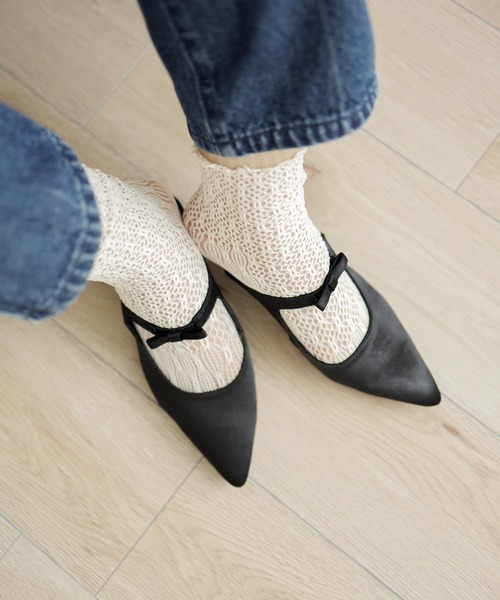 SESTO（セスト）の「gu24ss/ラッセルレースソックス（ソックス/靴下・レディース・アイボリー/ブラック/グレー・ONE SIZE）」の7枚目の写真