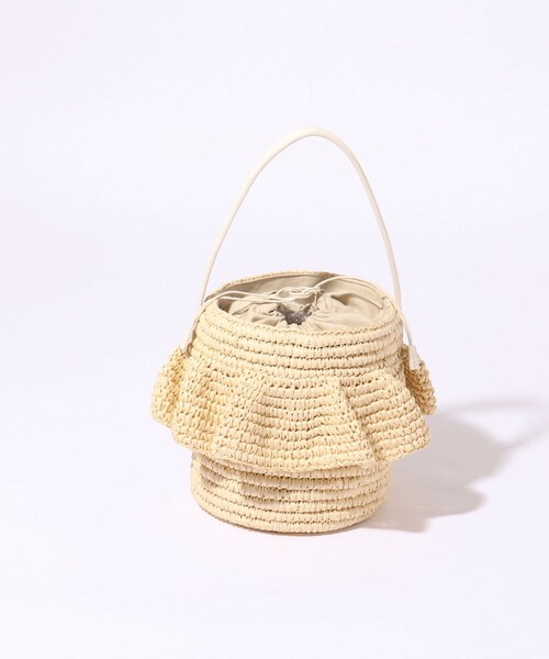 NOLLEY’S（ノーリーズ）の「ペーパーフリルかごバッグ（かごバッグ・レディース・ブラック/ナチュラル・FREE）」の6枚目の写真