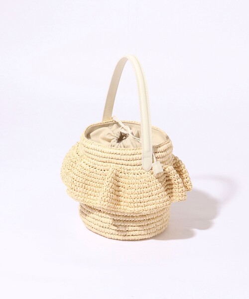 NOLLEY’S（ノーリーズ）の「ペーパーフリルかごバッグ（かごバッグ・レディース・ブラック/ナチュラル・FREE）」の7枚目の写真