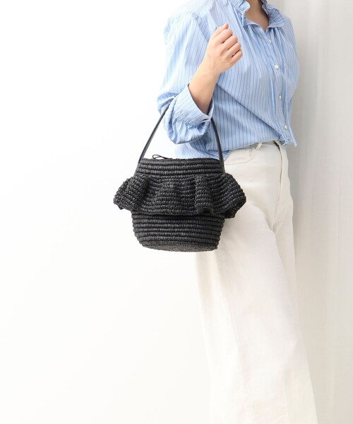 NOLLEY’S（ノーリーズ）の「ペーパーフリルかごバッグ（かごバッグ・レディース・ブラック/ナチュラル・FREE）」の17枚目の写真