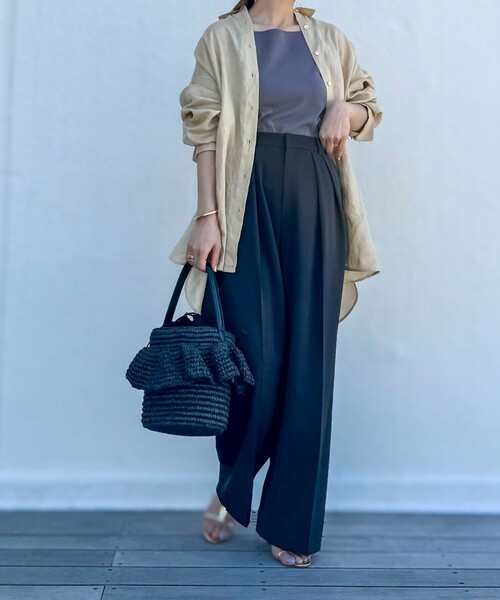 NOLLEY’S（ノーリーズ）の「ペーパーフリルかごバッグ（かごバッグ・レディース・ブラック/ナチュラル・FREE）」の20枚目の写真