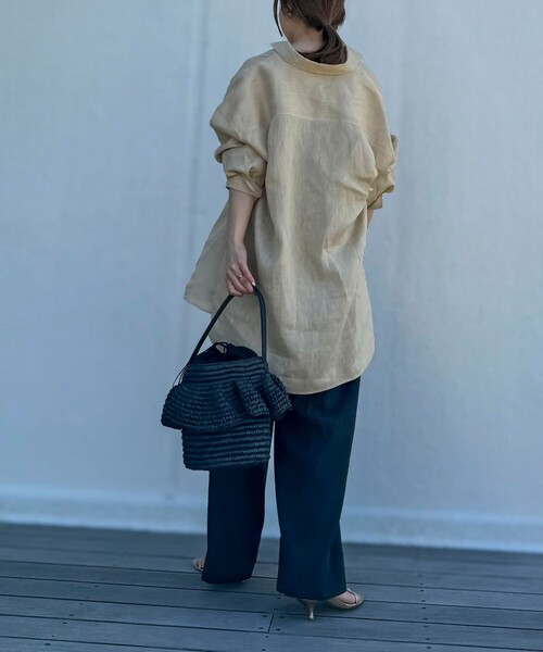 NOLLEY’S（ノーリーズ）の「ペーパーフリルかごバッグ（かごバッグ・レディース・ブラック/ナチュラル・FREE）」の22枚目の写真