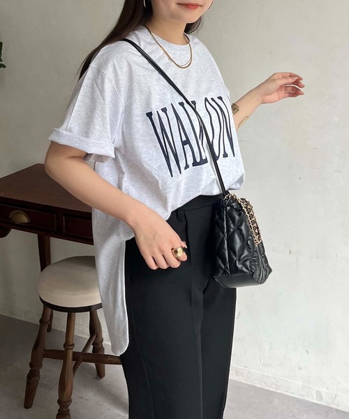 prose verse(プロズヴェール)の「BIGロゴラウンドヘムTシャツ(Tシャツ/カットソー・レディース・グレー/オフホワイト/チャコールグレー・MEDIUM)」の22枚目の写真