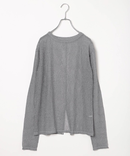 BAYFLOW（ベイフロー）の「シアーストライププルオーバー（Tシャツ/カットソー・レディース・グレー/グリーン/アイボリー/ブラック・FREE）」の9枚目の写真