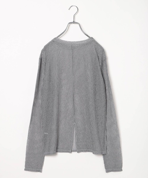 BAYFLOW（ベイフロー）の「シアーストライププルオーバー（Tシャツ/カットソー・レディース・グレー/グリーン/アイボリー/ブラック・FREE）」の10枚目の写真