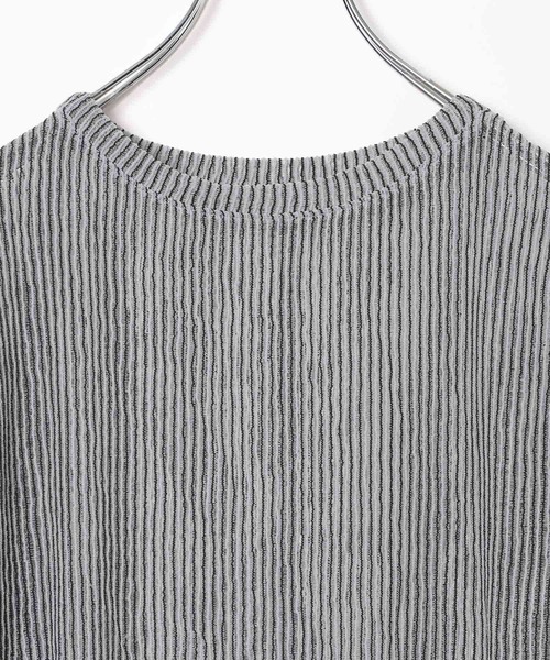 BAYFLOW（ベイフロー）の「シアーストライププルオーバー（Tシャツ/カットソー・レディース・グレー/グリーン/アイボリー/ブラック・FREE）」の11枚目の写真