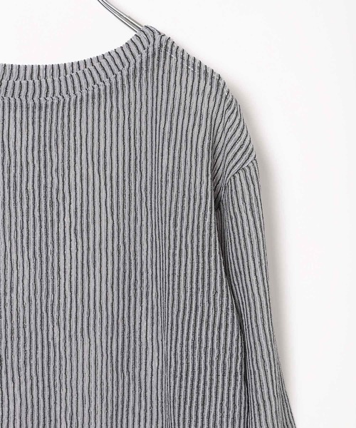 BAYFLOW（ベイフロー）の「シアーストライププルオーバー（Tシャツ/カットソー・レディース・グレー/グリーン/アイボリー/ブラック・FREE）」の12枚目の写真