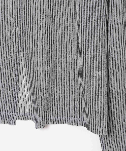 BAYFLOW（ベイフロー）の「シアーストライププルオーバー（Tシャツ/カットソー・レディース・グレー/グリーン/アイボリー/ブラック・FREE）」の14枚目の写真