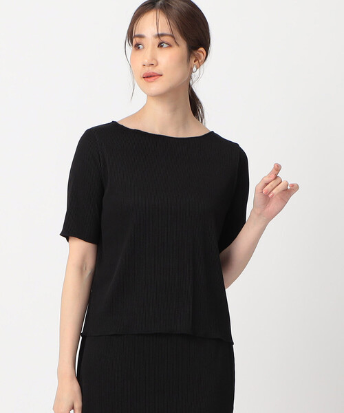 COMME CA ISM（コムサイズム）の「プリーツ カットソー / セットアップ対応（Tシャツ/カットソー・レディース・ベージュ/チャコール/ブラック・LARGE/MEDIUM）」の8枚目の写真