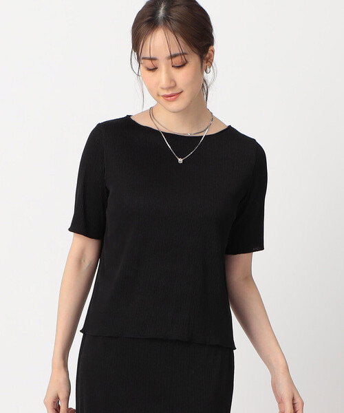 COMME CA ISM（コムサイズム）の「プリーツ カットソー / セットアップ対応（Tシャツ/カットソー・レディース・ベージュ/チャコール/ブラック・LARGE/MEDIUM）」の10枚目の写真