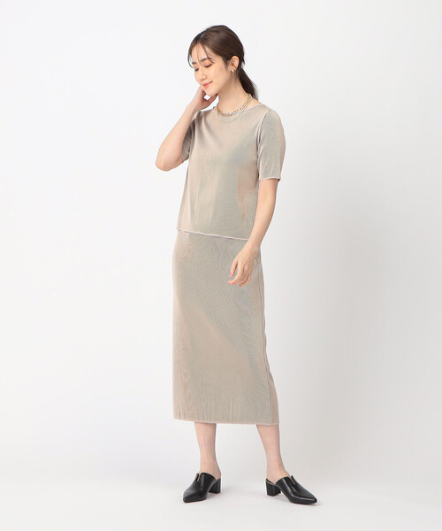 COMME CA ISM（コムサイズム）の「プリーツ カットソー / セットアップ対応（Tシャツ/カットソー・レディース・ベージュ/チャコール/ブラック・LARGE/MEDIUM）」の15枚目の写真